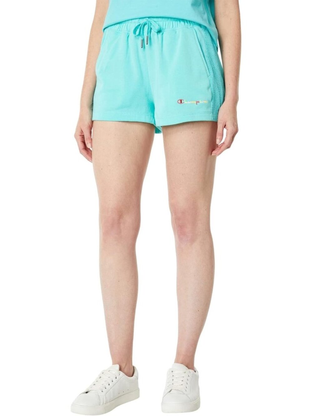 Champion Womens Athletic Summer Sweats Campus Shorts Mint Green M Fleece